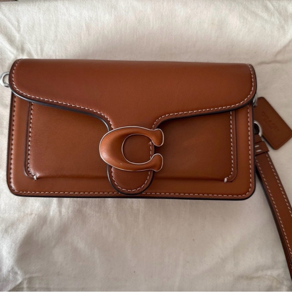 Coach Tabby Brown Leather Crossbody Wristlet